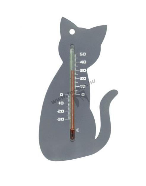 Fali hőmérő fekete cica